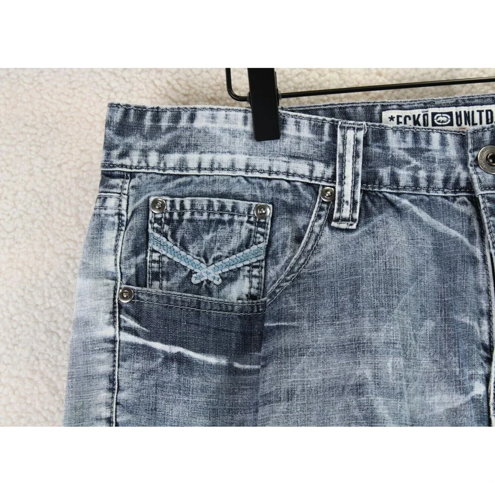 Ecko Unltd Mens Jeans W34 Blue Wash Relaxed Fit Denim Pants Y2K Streetwear‎